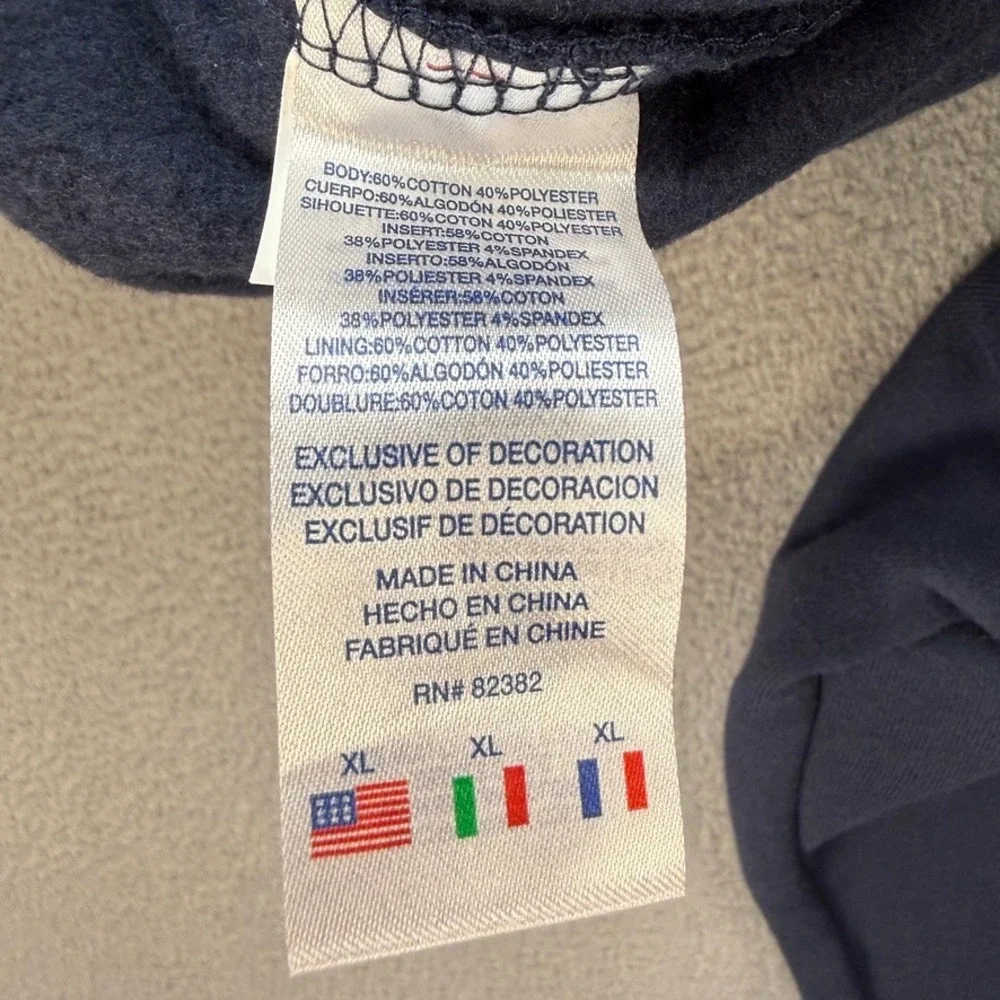 Champion Fleece Jogger Sweatpants Relaxed XL Navy Blue Colorblock Cuffs Logo NWT